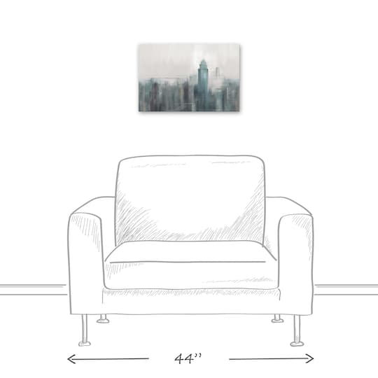 Blue Abstract Skyline 18" x 12' Canvas Wall Art